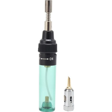 Stylo à souder à gaz, rechargeable au butane pur, outil de soudage à main, 8 ml, VA, 100 pistolets bleu foncé (vert transparent) (1/5)