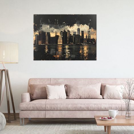 Wandbild New Yorker Skyline Retro Vintage-Stil Stadt 100x70 (1/4)
