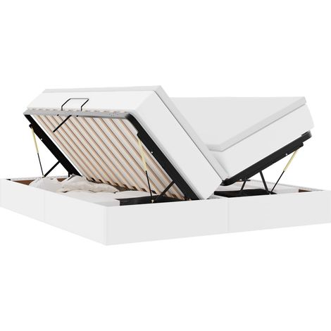 Storage Bed with Mattress White 180 x 200 cm Faux Leather vidaXL (1/5)