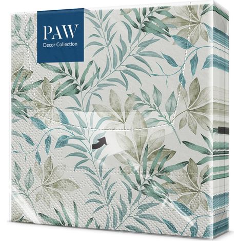 PAW - Tovaglioli di Carta Colorati (33 x 33 cm) I 20 Pezzi I Tovaglioli Compleanno I Natura, Foglie I 3 veli I Tovaglioli di Carta Decorati per Compleanni e Feste - Natural Flow (1/5)