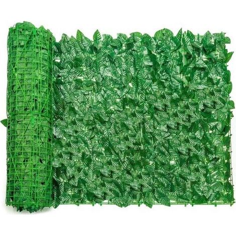 Haie artificielle de jardin - Adélala - 0,5x3 m - Feuilles de radis vert - Installation facile - Intimité préservée (1/5)