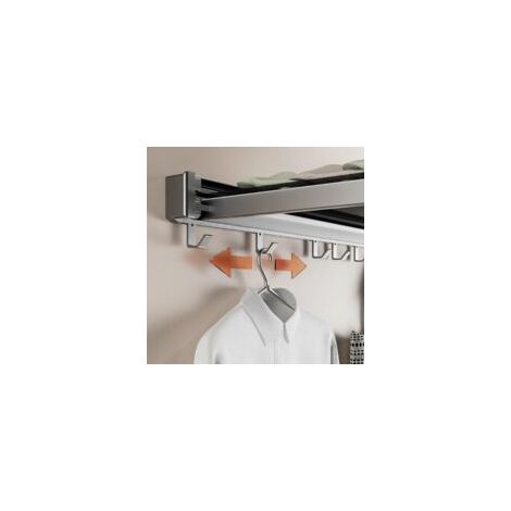Étendoir à linge mural pliable – Aluminium robuste – 37x44 cm – Charge jusqu'à 20 kg – Pour salle de bain et balcon (1/5)