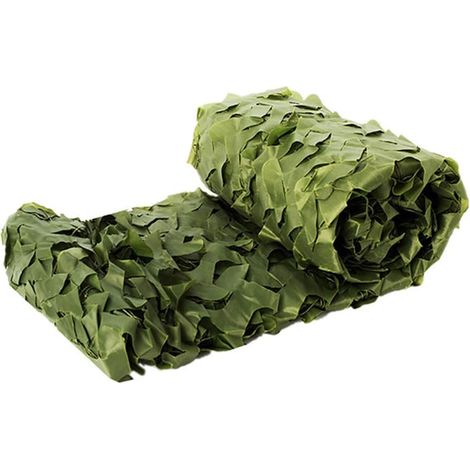 Filet de Camouflage Protection Solaire Camo pour Parasol Camping Chasse Décoration Abri Ombre de Tente Vert Pur 3m x 3m (1/5)