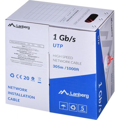 lanberg LCU6-10CC-0305-R câble réseau rouge 305m (1/2)