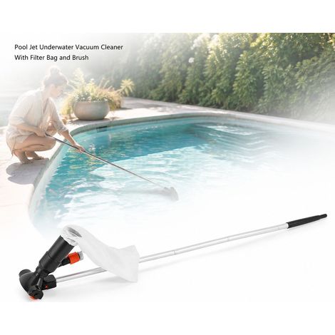 Aspirateur de Piscine Jet Sous-marin Noir 125cm avec Sac et Brosse pour Spa Étang (1/5)