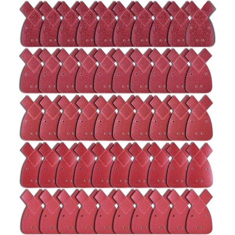 50 Schleifblätter, 10 Körnungen (40/60/80/120/240), Schleifpapier, Schleifdreiecke, passend für Black & Decker Exzenterschleifer