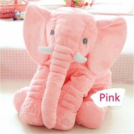 Doudou Peluche Nez Long Éléphant Poupée Coussin Douce Jouet Lombaire Animal mignon Elephant Oreiller pour bébés enfants (Rose 60CM)