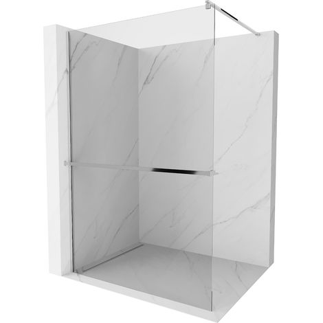 Mexen Kioto+ Duschwand mit Ablage und Reling 90 x 200 cm, Transparent 8 mm, Chrom - 800-090-121-01-0