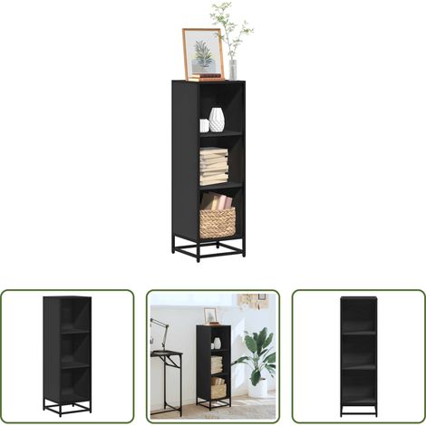 vidaXL Rangement intérieur - Bibliothèque noir 33,5x33x107,5 cm bois d'ingénierie (1/5)