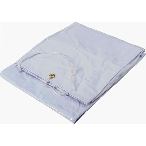 Ribiland – Bâche de protection blanche 2 x 3 m – PVC 650 g/m² – Imperméable et anti UV – Œillets tous les mètres