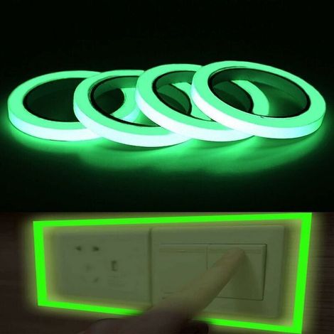 Ruban adhésif phosphorescent Betterlife, qualité supérieure, adhésif de marquage sûr, amovible et étanche (3 m × 3 m) (1/4)