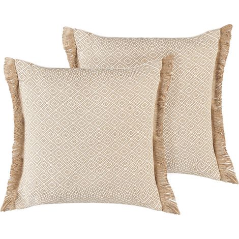 Dekokissen 2er Set LONAR 45 x 45 cm Sandbeige
