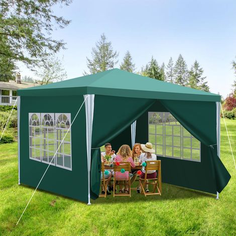 SWANEW Tenda o pergolato Tenda per ricevimenti con pannelli laterali rimovibili Grande Blu 3x3m (1/4)