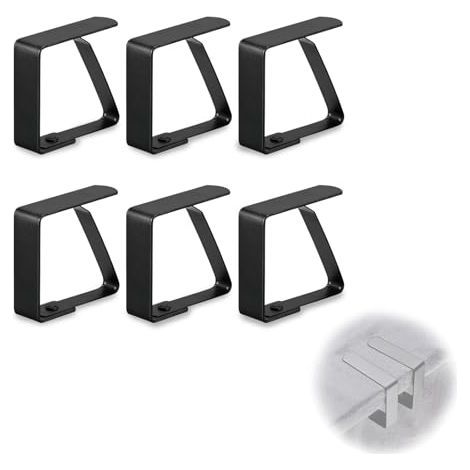 Pince Nappe Table 6 pièces en Acier Inoxydable 7 cm - Pinces pour Nappe de Table Robustes et élégantes pour Table à Manger, Pique-Ni (1/4)