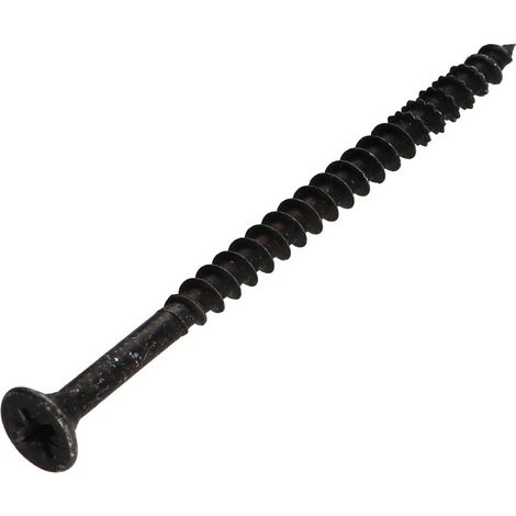 VBA Vis bois agglo Tête fraisée Pozi N°2 5X80 Filetage partiel Acier zingué noir - 1 pièce (1/5)
