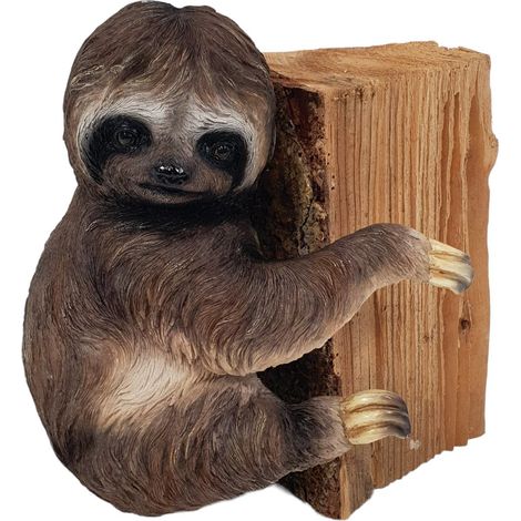 Dekofigur Faultier zum Hängen 29,5 x 21,5 x 20,5 cm braun Dekofigur
