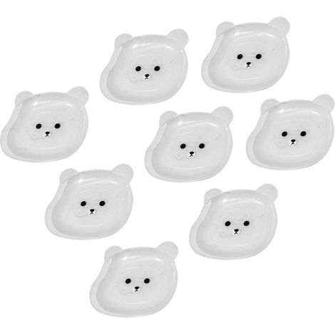 8-teiliges Set Saucenschalen im niedlichen Bären-Cartoon-Design mit glatten, leuchtenden Farben. Transparente, vielseitig verwendbare Vorspeisenteller für Partys, Abendessen und Cafés. Inklusive Halte (1/5)
