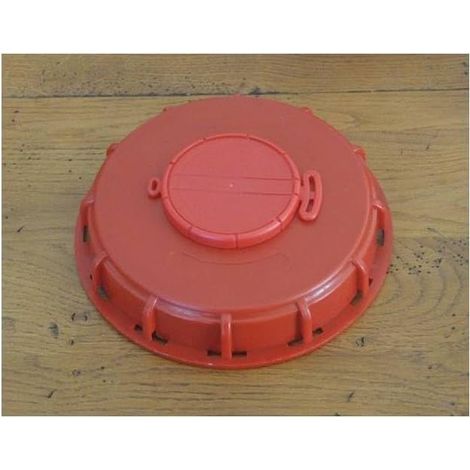 Couvercle 15cm Rouge PEHD pour Cuve 1000L Ouverture Centrale 6cm Résistant UV Usage Industriel (1/2)