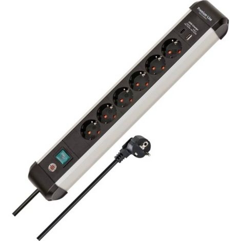 Brennenstuhl 1391030611 Multipresa con interruttore Argento, Nero Schuko 1 pz. (1/4)