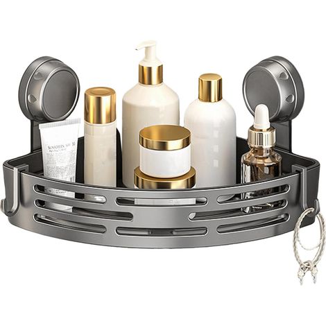 Étagères De Douche À Ventouses Support Adhésif Sans Percage Pour Étagère Organisateur De Salle De Bain Amovible Pour Stockage Shampoing Produits De Toilette Cuisine Cellier Maison (1/5)