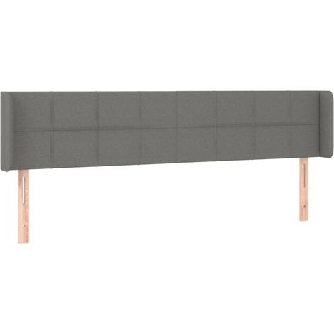 Maison Exclusive - Testiera ad Orecchio Grigio Scuro 183x16x78/88 cm in Tessuto