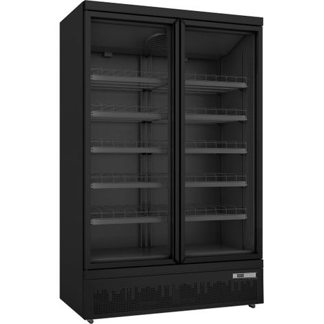 Réfrigérateur vitrine 809L 2 portes LED double vitrage 10 étagères contrôle numérique - Saro