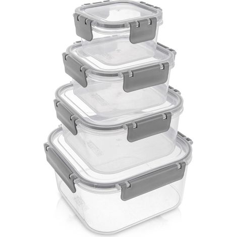 Juego de recipientes herméticos para almacenar alimentos, 4 tamaños, sin BPA (1/5)