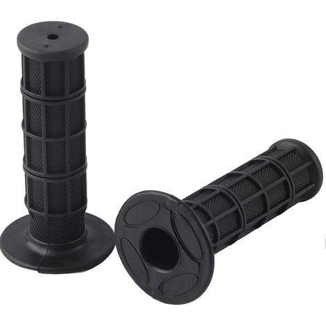 Manopole in silicone morbido da 22 mm (7/8") per manubrio di moto da cross/pit bike, colore nero. (1/3)