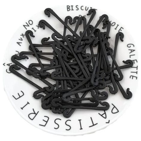 BUNTHAUS 50er-Pack Pflanzenstützklammern, vertikale Tomatenbinder, befestigte Schnallenhaken für Tomatenkäfige und Pflanzenstängel (schwarz, 6 cm) (1/4)