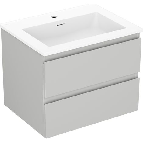 Mexen Orio mobile bagno 60 cm con lavabo Otis, 2 cassetti, grigio opaco/bianco opaco - 91A10-06047-2-BFF62-W18M01 (1/5)