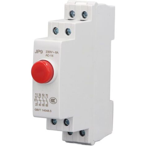 DEESSE SHOP-RASTKY DIN Rail Push Switch JP9 - AC230V, 2NO 2NC Configuration pour le Démarreur Magnétique et le Contacteur, Conception Compacte pour un Contrôle électrique Efficace dans les Boîtes de ( (1/5)