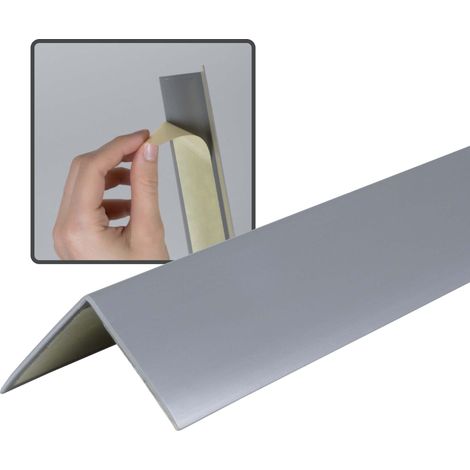 Dalsys Winkelprofil selbstklebend PVC 30x30mm, Eckschutzprofil, Eckleiste, hoher Kantenschutz Wand, für Wohn- und Arbeitsbereich sowie Garage geeignet, mit Klebeschutzstreifen - 100cm Grau