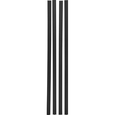 Lame de confidentialité à verrouillage inférieur, double paroi avec ailettes pour grillage, HDPE haute densité, idéale pour clôture de 1,8 m, jardin et ferme (Noir) (1/5)