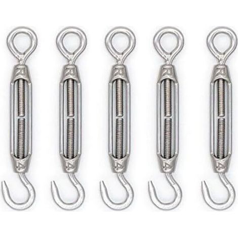 M4 tendeur crochet et il en acier inoxydable 304 - Lot de 5 (1/5)