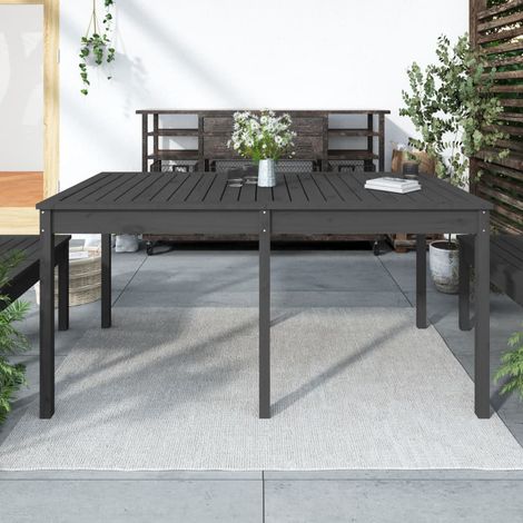 Table de jardin,Table meuble de Balcon,Table d'extérieur gris 159,5x82,5x76 cm bois massif de pin -76077 (1/5)