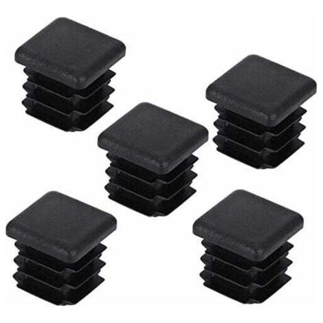 DECARETA 20 pcs Bouchon pour Pied de Chaisse,Bouchon pour Tuyau Carré, Capuchon pour Poteau Carré en Plastique pour Pieds de Meuble Trampoline Armoire Étagère Chaise, 25 25mm (1/5)