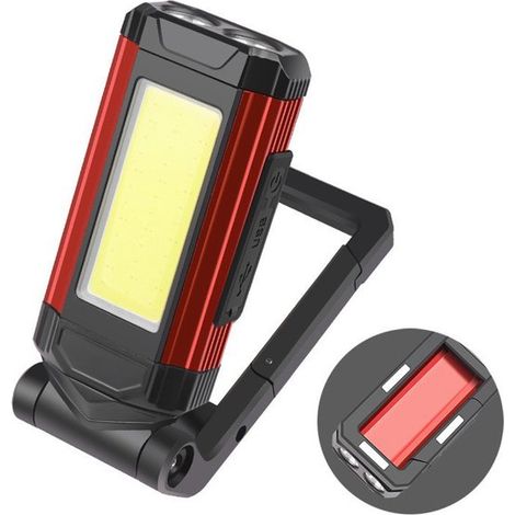 Luz de trabajo panorámica para coche，luz de trabajo LED，recargable por USB，magnética y plegable，luz de trabajo multifuncional y potente