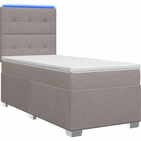 Lit boxspring avec matelas Taupe 90 x 190 cm Tissu vidaXL (1/5)