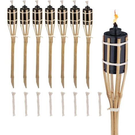 Lot de 8 torches de jardin 50 cm