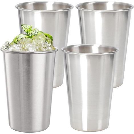 Edelstahlbecher 4er Set 180ml stapelbar für Camping & Outdoor (1/5)