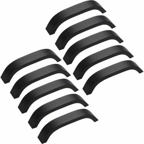 royaluxe - 10PCS poignée meuble noir -poignée de meuble cuisine noir 96mm poignées de placard Cuisine Meuble Placard (1/5)