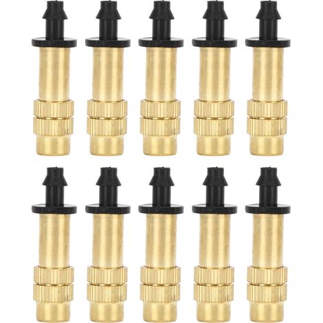 Boquilla Nebulizadora Ajustable 4/7 mm, Plástico y Cobre, Set 10 Uds – Ideal para Jardín, Terraza e Invernadero (1/5)