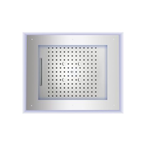 Cadre rétrofit à LED chromothérapie acier brossé pour plafonds de douche - Bossini HI0930075 (1/2)