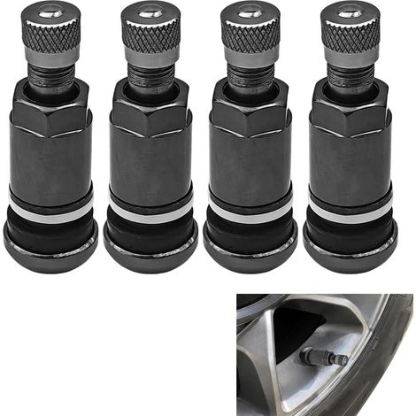 4 Valves Métal Jantes Alu Étanches Inoxydables 45mm Universel Auto Moto (1/5)