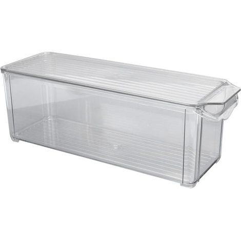 Caja de almacenamiento transparente, multifuncional y de gran capacidad, ideal para guardar alimentos y para la cocina (con tapa). (1/5)