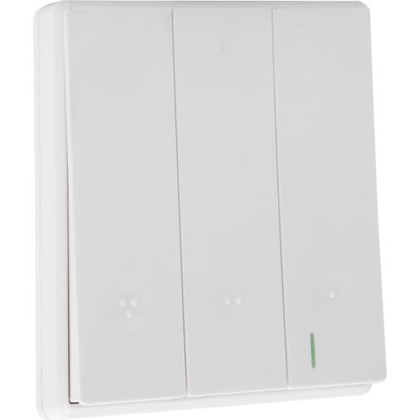 Interrupteur sans fil trois voies TDL-T765 pour éclairage domestique, télécommande multiple sans pile, commande à distance mural, boîtier de commutation moderne, installation facile, compatible avec d (1/5)