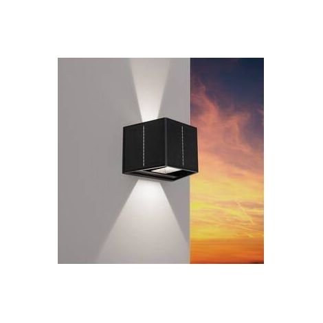 6 x APPLIQUE LED UPDOWN SOLARE QUAD 3,3W 4000K NERO