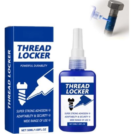 Frein Filet, 50ml Amovible Frein Filet Bleu (Résistance Moyenne) pour Écrous, Boulons et Fixations Métalliques, Frein Filet Moyen (1/5)