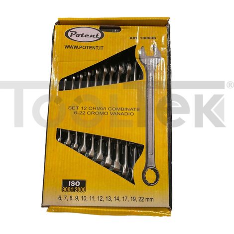 SET CHIAVI COMBINATE 12pz STELLA FISSA 6-22mm Cr-V POTENT