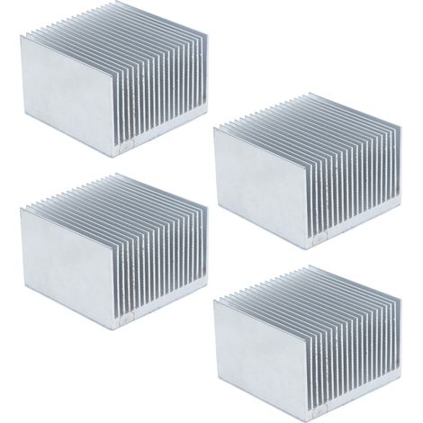Dissipateur thermique en aluminium en 4 pièces pour modules CPU électroniques 60x60x39mm, avec support adhésif. (1/5)